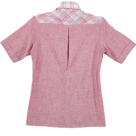 Vtg 60s Shirt Men S 14 14.5 Button Up SS Solid Plaid Western H.I.S. 2 Pocket - Picture 5 of 13